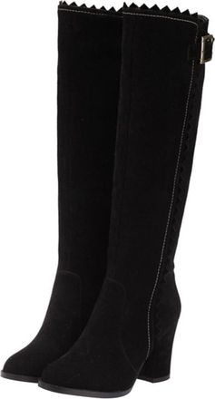 Yarnow Autumn Women High-heeled Knight Boots with Side Zipper Stylish Black High Tube Footwear for Comfortable Long Walks and Chic Outfits