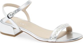 Stuart Weitzman Dancer Demipearl Sandal in Silver at Nordstrom Rack, Size 6.5