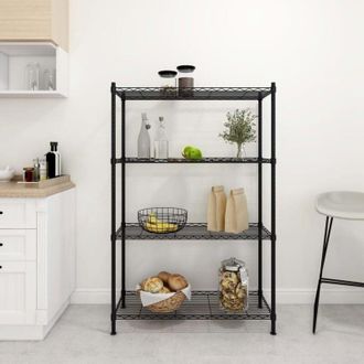 vidaXL Scaffale a 4 Livelli 90x35x137 cm Nero 200 kg - Vidaxl