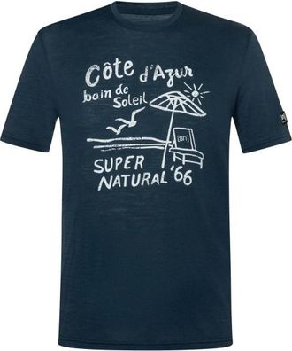 super.natural Cote DAzur Tee Merinoshirt f&uuml;r Herren | blau