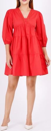 Leota Zariah Empire Waist Mini Dress in Poppy Red at Nordstrom, Size Xx-Large