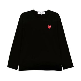 Comme Des Gar&ccedil;ons Magliette Rossa Emblema Cuore - - Tops - unisex - Nero - M