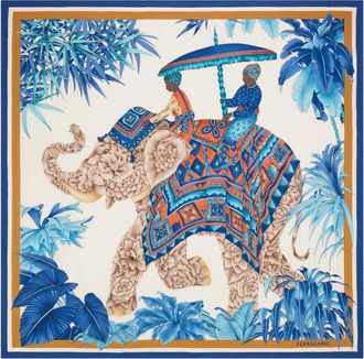 Ferragamo Silk Scarf With Indian Print