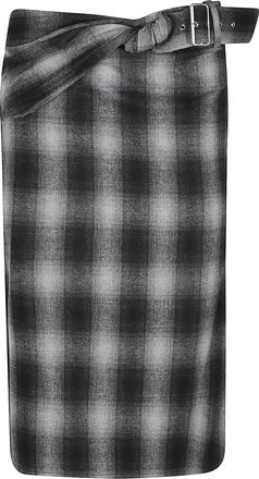 Iro Nylane Plaid Midi Polyester-Blend Midi Skirt