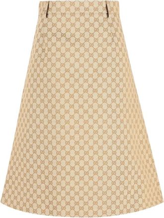 Gucci Belt-loops Midi Skirt