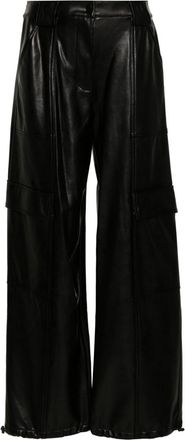 SIMKHAI Sofia faux-leather cargo trousers - women - Polyester/Viscose - 12 - Black