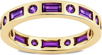 Sterling Forever Sterling Silver Amethyst CZ Ethel Ring