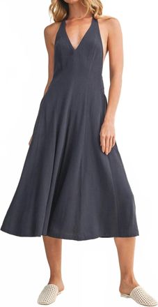 Mustard Seed Halter Wide-Leg Jumpsuit In Midnight Blue