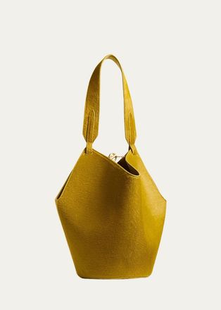 Khaite Lotus Mini Suede and Calf Hair Tote Bag
