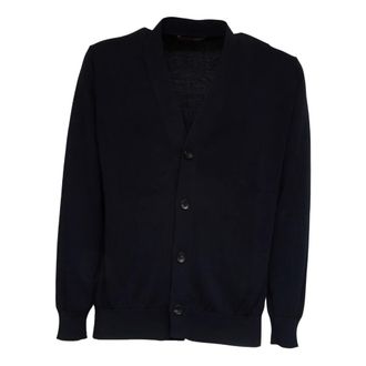 FILIPPO DE LAURENTIIS Cardigans, male, Blue, Size: 3XL V-neck Cardigan