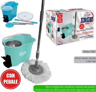 Trade Shop Trade Shop - Rotating Roto Mop Mocio Rotante In Microfibra Con Secchio Strizzatore Filtrante