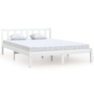 Berkfield Home Bed Frame White Solid Pinewood 120x200 cm | Size: Small Double