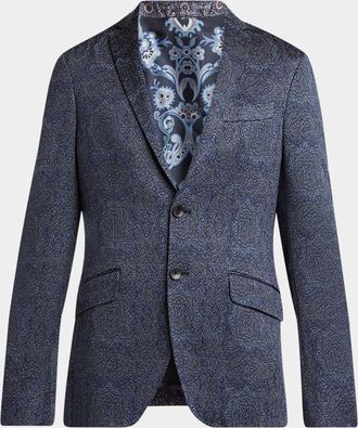 Etro Mens Damask Jacquard Two-Button Sport Coat