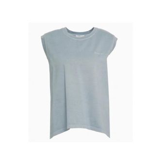 Dondup Sleeveless Tops, female, Blue, Size: XS Sleeveless Crew-neck T-shirt