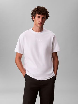 Calvin Klein T-Shirt CALVIN KLEIN SS STRETCH PIQUE NANO EASY TEE, Herren, Gr. XXL, weiss (hellwei&szlig;), Piqu&eacute;, Obermaterial: 95% Baumwolle, 5% Elasthan, unifarben, re