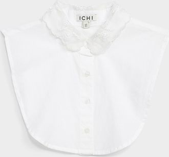 Ichi Womens Embroidered lace faux collar