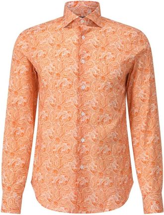 Fedeli Casual Shirts, male, Orange, 2XL, Light Cotton Shirt