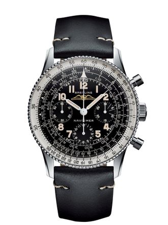 Breitling Pre-owned Breitling Navitimer Ref. 806 1959 Re-Edition Chronograph Hand Wind Black Dial Mens Watch AB0910371B1X1