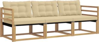 vidaXL Conjunto De Sof&aacute;s De Exterior 3 Uds. Y Beige Vidaxl