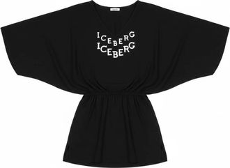 Iceberg Kaftan Logo - Dames - Blouses - Zwart - M - Leer - Overhemden