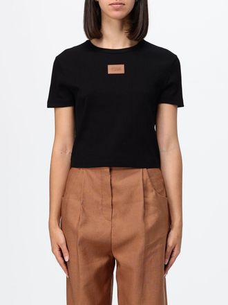Fendi T-shirt in cotone con logo a contrasto e vestibilit&agrave; slim
