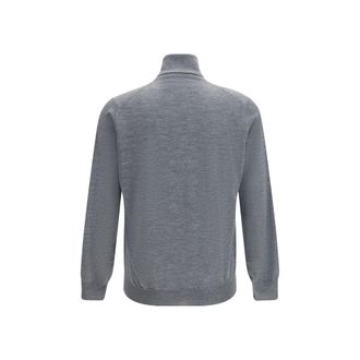 Brunello Cucinelli Mens Gray Wool Oves Aries Turtleneck Clothing