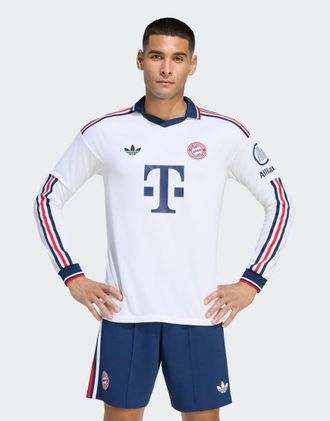 adidas Fc bayern 26/27 maglia autentica da trasferta a maniche lunghe bianca-Bianco