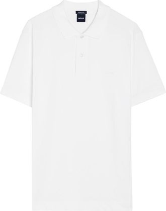 BOSS Boss Pallas Logo-embroidered Piqu&eacute; Cotton Polo Shirt - White - Xxl