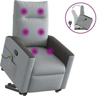vidaXL Vidaxl - Sill&oacute;n De Masaje Reclinable De Pie De Tela Gris Claro
