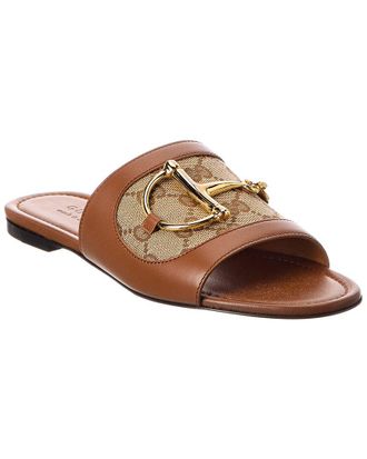 Gucci Gg Canvas & Leather Sandal