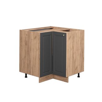 Vicco Armario De Esquina Fame-line, Antracita-oro, 80.5 Cm Sin Encimera