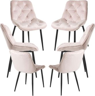 Regalos Miguel Regalos Miguel - Packs Sillas Comedor - Pack 6 Sillas Miska Terciopelo - Rosa