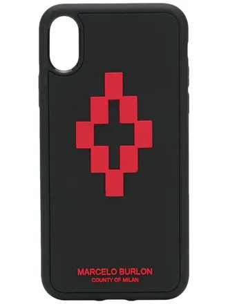 Marcelo Burlon 3D cross logo iPhone XS case - men - Polyamide - One Size - Black