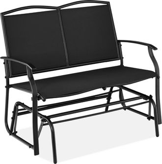 Best Choice Products 2-Person Outdoor Swing Glider, Steel Patio Loveseat, Bench Rocker w/ Armrests