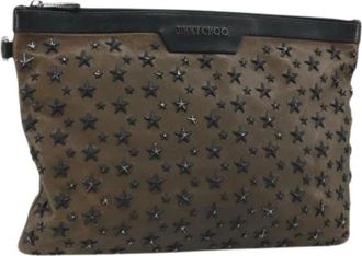 Jimmy Choo London Pre-owned Clutches, female, Brown, Size: ONE SIZE Pre-owned Leather Clutch Bag