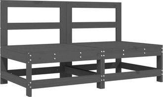 vidaXL Sof&aacute;s Centrales De Jard&iacute;n 2 Uds Madera Maciza De Pino Gris Vidaxl