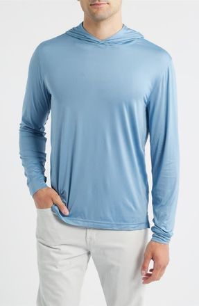 Johnnie-O Talon PREP-FORMANCE Long Sleeve Hooded T-Shirt in Carbon Fiber at Nordstrom, Size Xx-Large