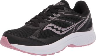 Saucony Womens Cohesion 14 Running Shoe, Black/Pink, 10.5