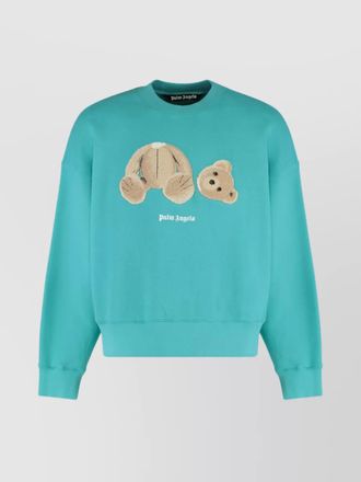 Palm Angels cotton ribbed crew neck sweatshirt
