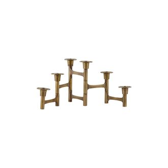 House Doctor House Doctor - Candle Stand W. 6 Cups, Hdmove - Brass - L: 50 Cm, H: 17 Cm
