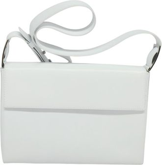 Ferragamo Vala White Leather Shoulder Bag (Pre-Owned)