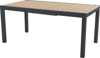 Vente-Unique Mesa de jard&iacute;n extensible de aluminio y poliwood L.170/230 cm - Natural claro y antracita - MACILA de MYLIA