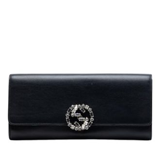 Gucci Pre-owned Gucci Calfskin Crystals Broadway Clutch Ladies 4UYLANLXX4EG5161