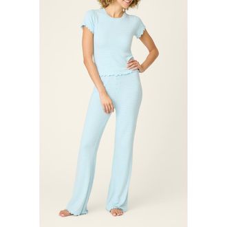 PJ Salvage Sweet Stripe Short Sleeve Pajamas in Morning Blue at Nordstrom, Size X-Small