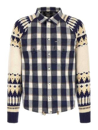 Dsquared2 classic check drawstring shirt