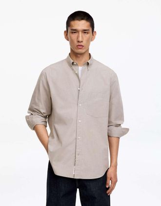 Arket camicia a quadri in cotone puro beige-Neutro