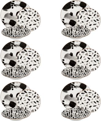 Arca Servizio 18 piatti porcellana Urban nero