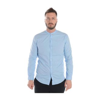 Daniele Alessandrini Blouses Shirts - Heren - Casual Overhemden - Blauw - 2XL - Katoen - Overhemden