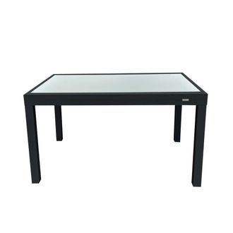 Pondecor Interiorismo Mesa jard&iacute;n ext torrevieja rectang alum gris antracita-cristal transl&uacute;