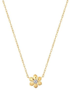 Sara Weinstock Lierre Diamond Petite Flower Pendant Necklace in Yellow Gold at Nordstrom